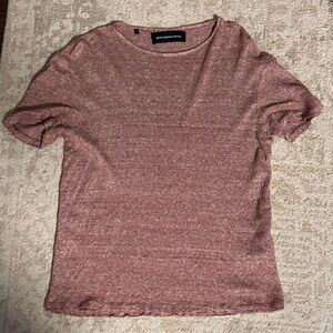 Adolfo Dominguez Heathered Pink Short Sleeve Tee